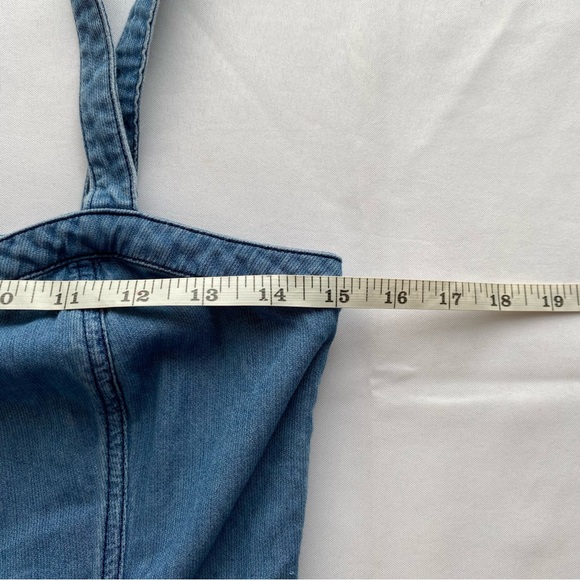 Pilcro And The Letterpress Blue Cool Girl Chambray Sleeveless Mini Dress Size 6 - Picture 12 of 14